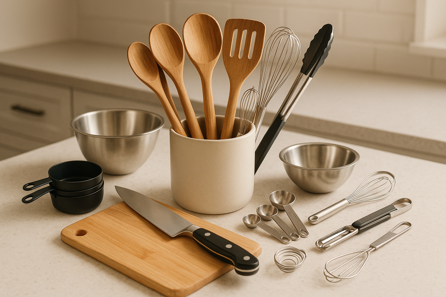 kitchen cooking countertop utensils